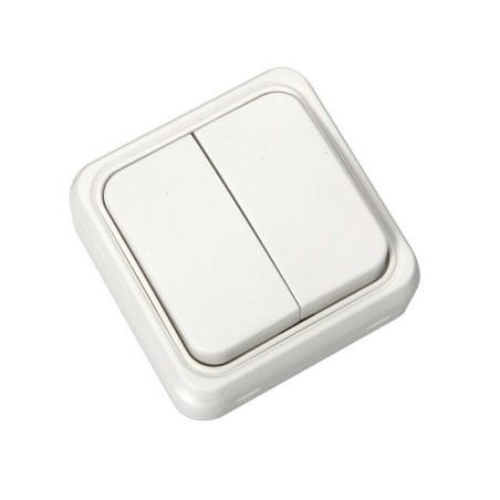 20302052 CONMUTADOR DOBLE BLANCO NIEVE SERIE KRISTAL FONTINI