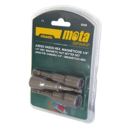 BVM JUEGO VASOS HEXAGONALES MAGNETICOS 8-10-11mm x 65mm MOTA