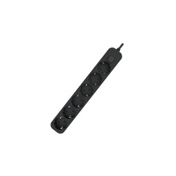 1001714-N BASE MULTIPLE 6T C-INT C-CABLE 1,5m NEGRA EB