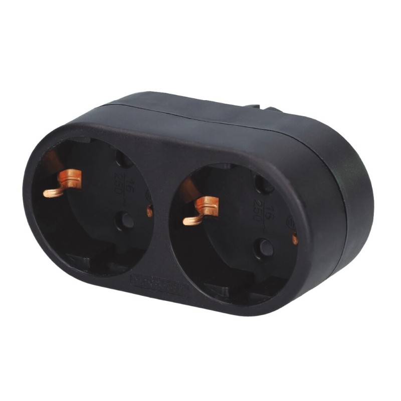 103000024 ADAPTADOR DOBLE SALIDA NEGRO GSC 103000024 ADAPTADOR DOBLE SALIDA NEGRO GSC
