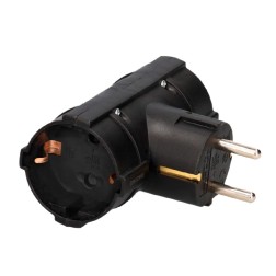 103000029 ADAPTADOR DOBLE SALIDA NEGRO GSC