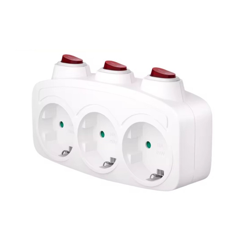 040315 ADAPTADOR TRIPLE SALIDA CON TRIPLE INTERRUPTOR B&B