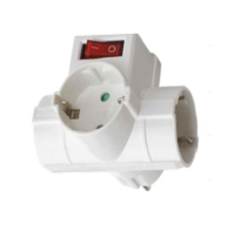 040308 ADAPTADOR TRIPLE SALIDA CON INTERRUPTOR B&B