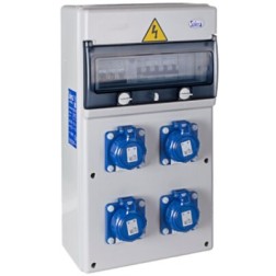 1311P-I139 CUADRO OBRA 25A 4 SCHUKOS 2P+T IP67 CON PROTECCION SOLERA