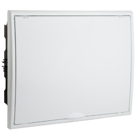 8206 CAJA EMPOTRABLE 2 FILAS 36+4 ELEMENTOS MARCO Y PUERTA BLANCOS 400x320x72mm- ARELOS SOLERA