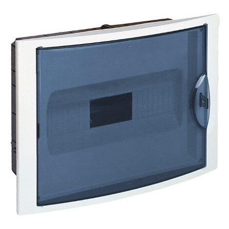 5012PF CAJA EMPOTRABLE 14 ELEMENTOS MARCO BLANCO Y PUERTA FUME 320x233x75mm- ARELOS SOLERA