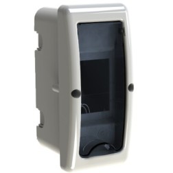 8692PF CAJA EMPOTRABLE 2 ELEMENTOS MARCO BLANCO Y PUERTA FUME 60x130x62mm- ARELOS SOLERA