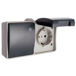 3363 BASE FIJA + CONMUTADOR-INTERRUPTOR ESTANCO IP44 SOLERA