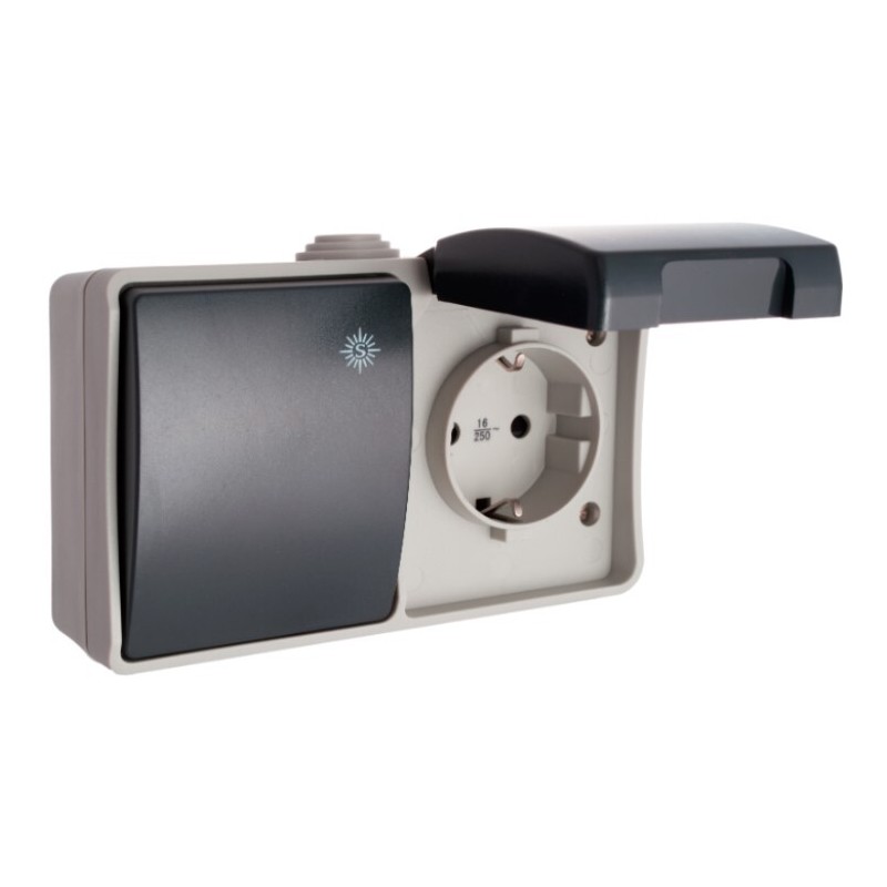 3363 BASE FIJA + CONMUTADOR-INTERRUPTOR ESTANCO IP44 SOLERA