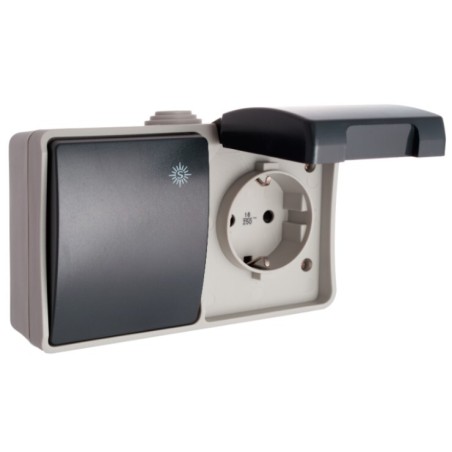 3363 BASE FIJA + CONMUTADOR-INTERRUPTOR ESTANCO IP44 SOLERA