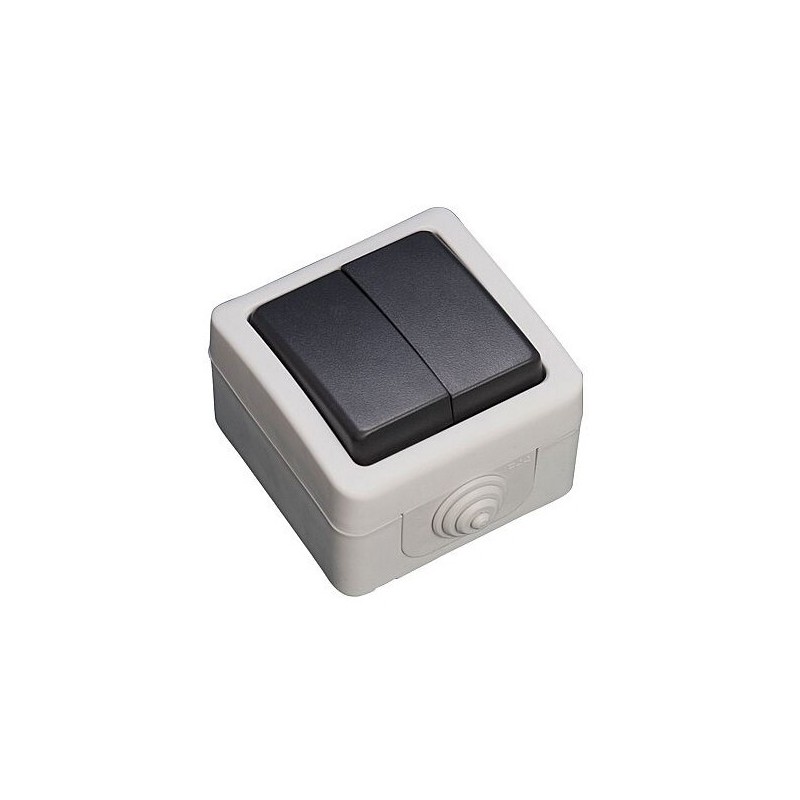 1200502 DOBLE CONMUTADOR ESTANCO 10A IP44 1200502 DOBLE CONMUTADOR ESTANCO 10A IP44