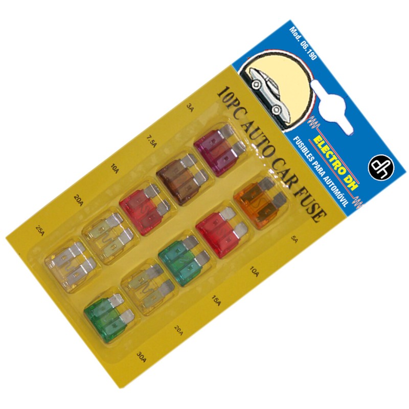 06-190 BLISTER 10 FUSIBLES PARA AUTOMOVIL