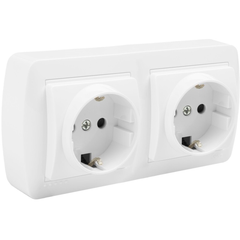 MUR66U BASE DOBLE SCHUKO 2P+T BLANCA SERIE MURAL