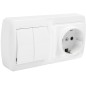 MUR36U BASE SCHUKO + DOBLE CONMUTADOR SERIE MURAL