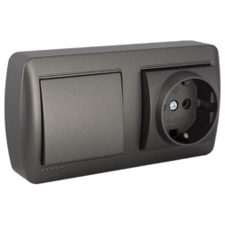 MUR96NGU BASE SCHUKO + CRUZAMIENTO ANCHO GRAFITO SERIE MURAL SOLERA