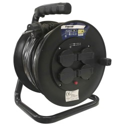 68023 25m EXTENSIBLE ENROLLACABLES 4T C-TAPAS 3x1,5mm 3600W