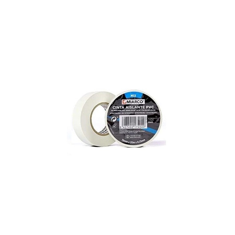 26661 CINTA PVC MIARCO M13 BLANCO 19x10x0,13mm MIARCO 26661 CINTA PVC MIARCO M13 BLANCO 19x10x0,13mm MIARCO