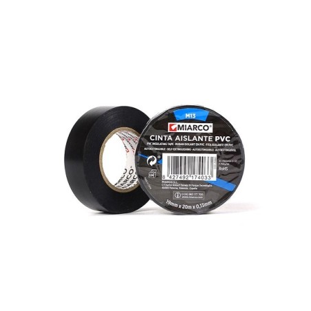 26663 CINTA PVC MIARCO M13 NEGRO 19x20x0,13mm MIARCO