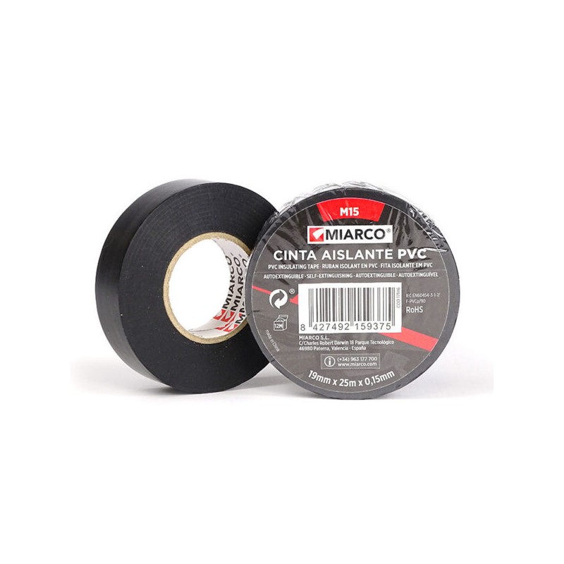 9183 CINTA PVC MIARCO M15 NEGRO 50x30x0,15mm MIARCO