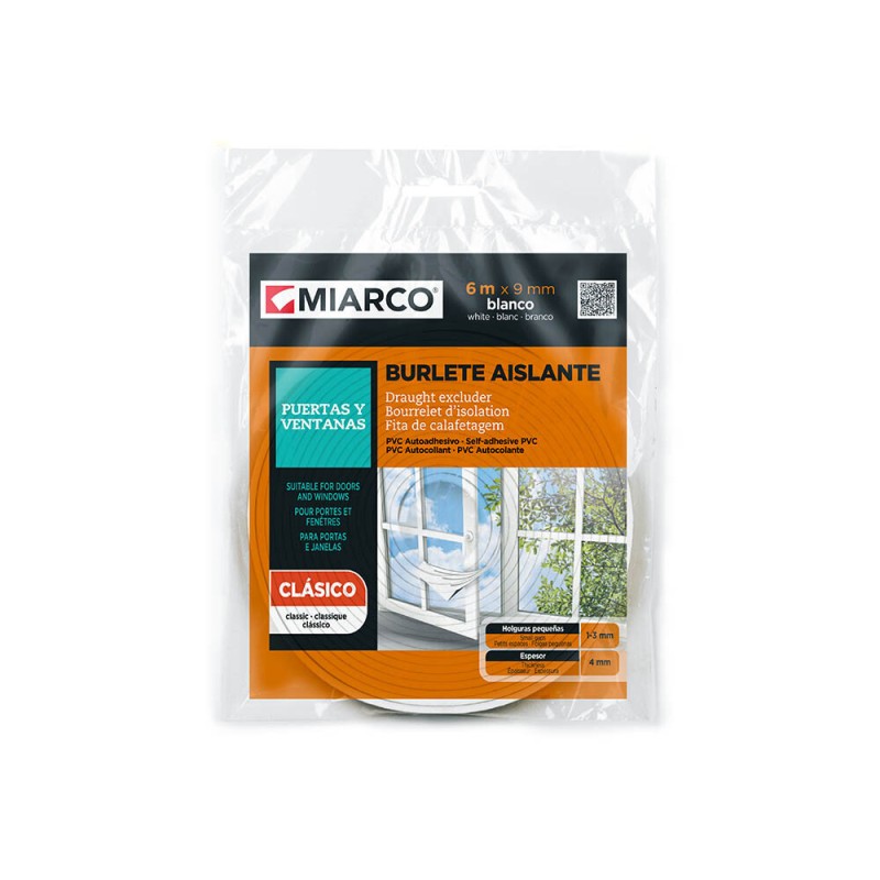 10761 BURLETE PVC BLANCO 6x9mm MIARCO