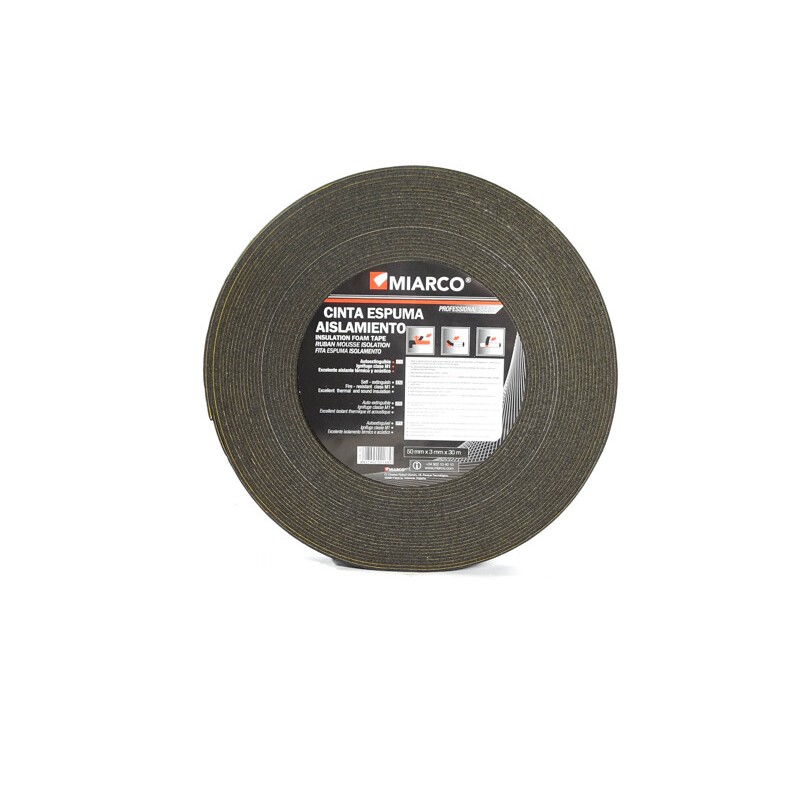 13632 CINTA ESPUMA DE CAUCHO AISLAMIENTO 50x3mm 10MTS MIARCO
