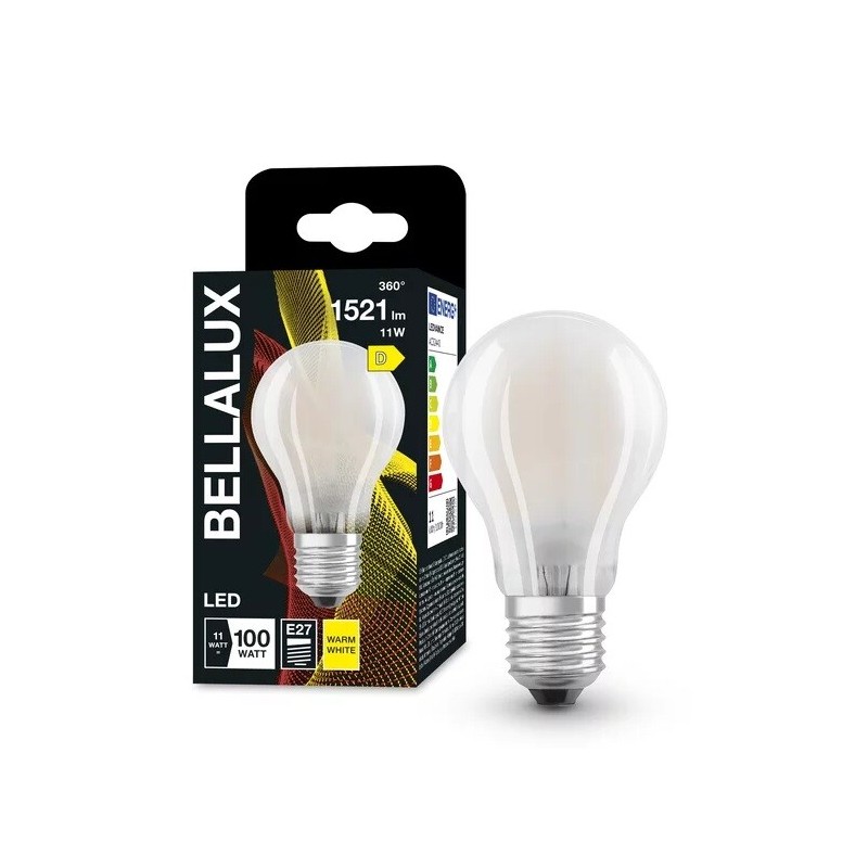 115439 LAMPARA STANDARD FIL LED E27 MATE 11W 2700K BELLALUX