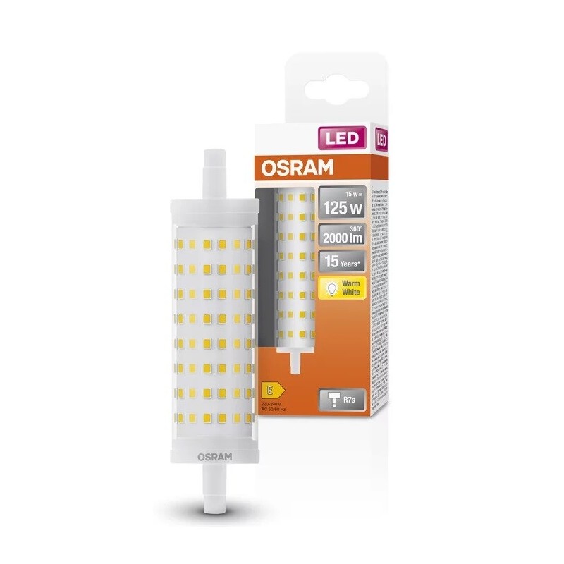 432673 LAMPARA LINEAL LED R7S 15W 2700K 118mm LINE OSRAM