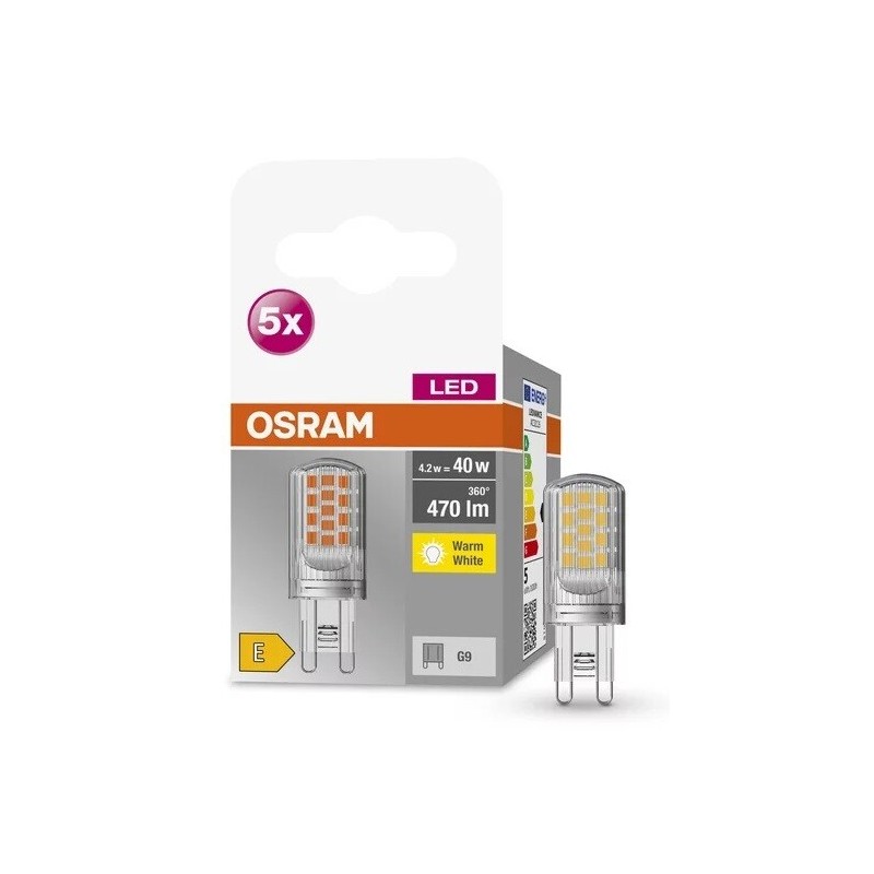 758087 5u LAMPARA LED G9 4,2W 2700K BASE OSRAM