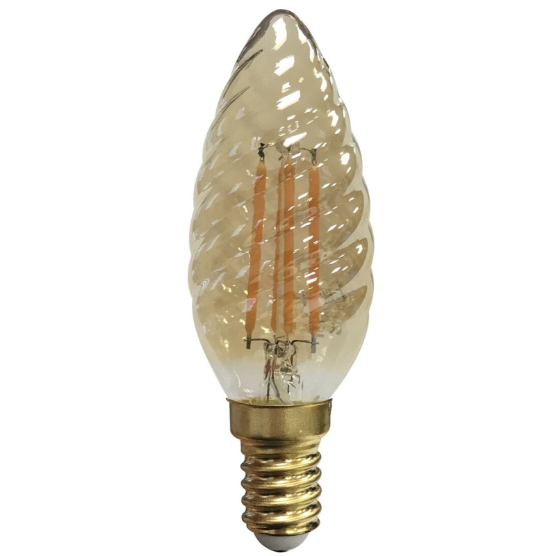 2601986 LAMPARA VELA RIZADA FILAMENTO LED GOLD 4W