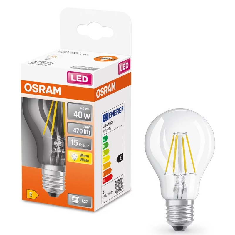 112216 LAMPARA STANDARD FIL LED E27 4W 2700K RETROFIT OSRAM 112216 LAMPARA STANDARD FIL LED E27 4W 2700K RETROFIT OSRAM