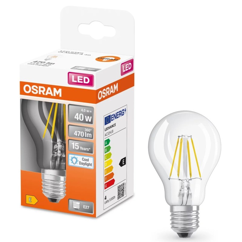 466012 LAMPARA STANDARD FIL LED E27 4,5W 6500K RETROFIT OSRAM 466012 LAMPARA STANDARD FIL LED E27 4,5W 6500K RETROFIT OSRAM