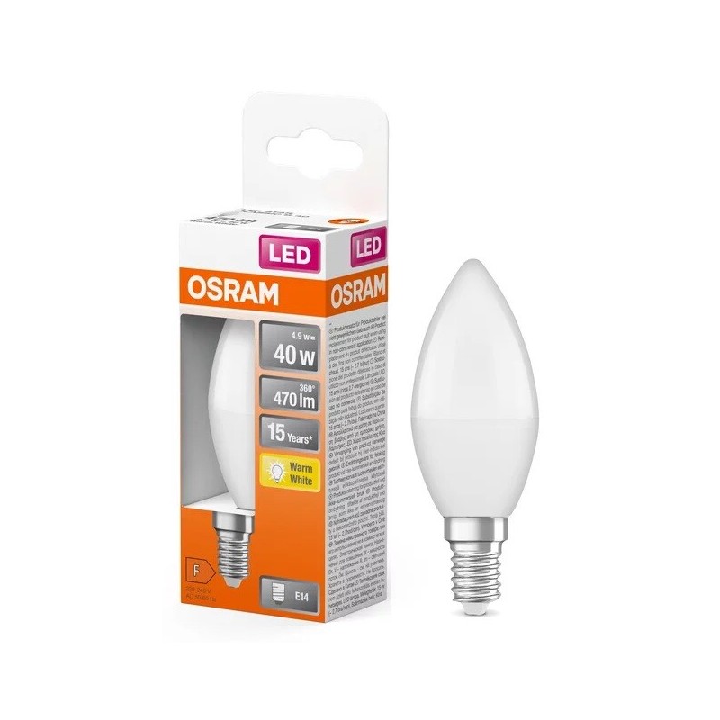 431072 LAMPARA VELA LED 4,9W E14 2700K STAR OSRAM