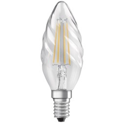 434202 LAMPARA VELA RIZADA FIL LED E14 4W 2700K RETROFIT OSRAM