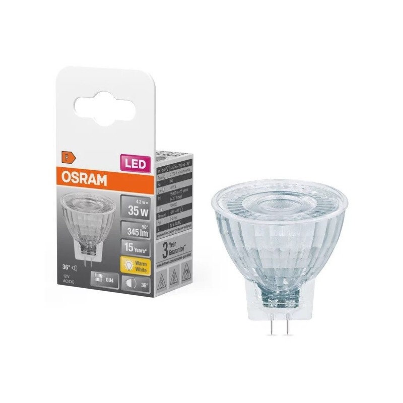 433380 LAMPARA MR11 LED GU4 4,2W 2700K 36° 12V STAR OSRAM