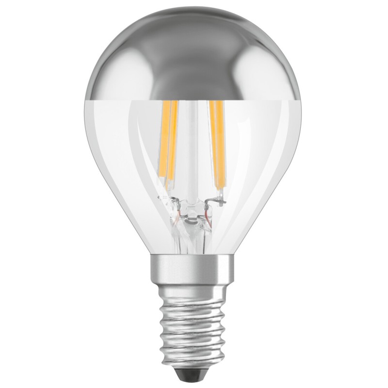 447134 LAMPARA ESFERICA PLATA FIL LED E14 4W 2700K RETROFIT MIRROR OSRAM