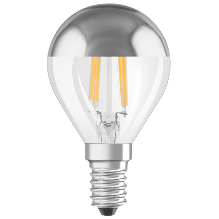447134 LAMPARA ESFERICA PLATA FIL LED E14 4W 2700K RETROFIT MIRROR OSRAM