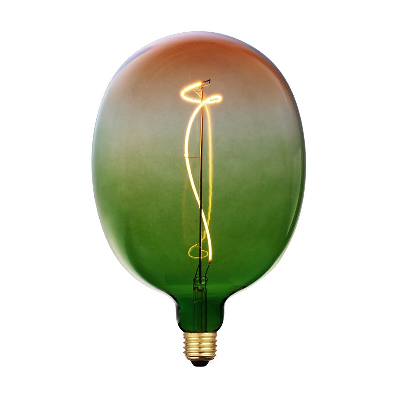 2601271-V LAMPARA G175 FILAMENTO LED DECORATIVO E27 4W 1800K 150Lm VERDE NARANJA EB