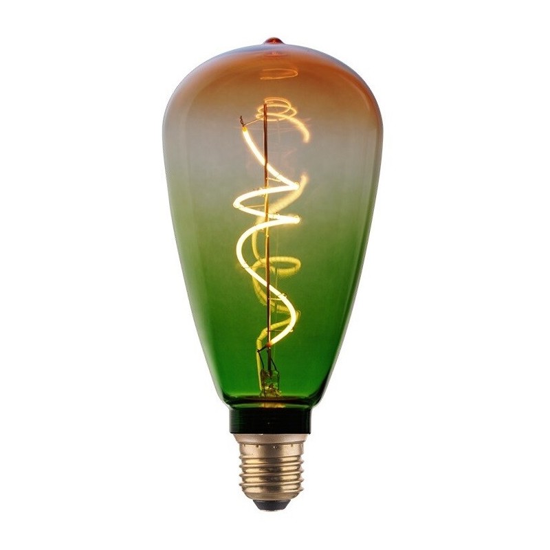 2601272-V LAMPARA EDISON FILAMENTO LED DECORATIVO E27 4W 1800K 216Lm VERDE NARANJA EB