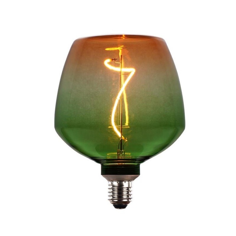 2601270-V LAMPARA S123 FILAMENTO LED DECORATIVO E27 4W 1800K 208Lm VERDE NARANJA EB