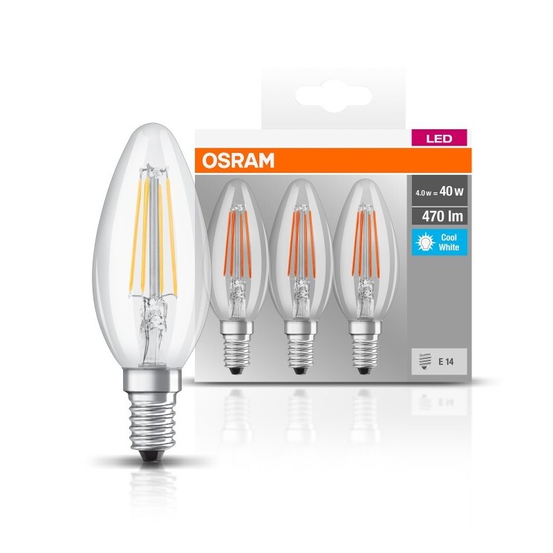819719 3u LAMPARA VELA FIL LED E14 4W 4000K BASE OSRAM 819719 3u LAMPARA VELA FIL LED E14 4W 4000K BASE OSRAM