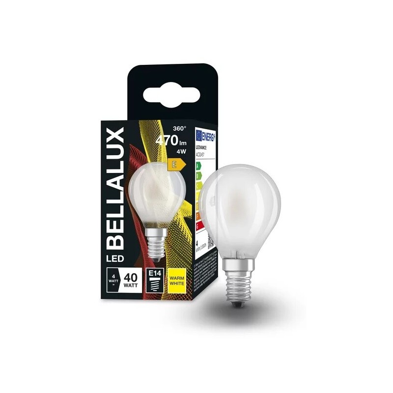 115538 LAMPARA ESFERICA FIL LED MATE E14 4W 2700K BELLALUX