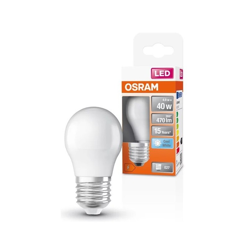 021961 LAMPARA ESFERICA LED E27 4,9W 6500K STAR OSRAM