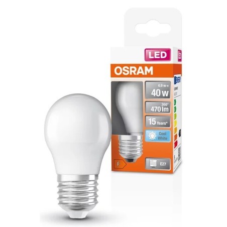 021961 LAMPARA ESFERICA LED E27 4,9W 6500K STAR OSRAM