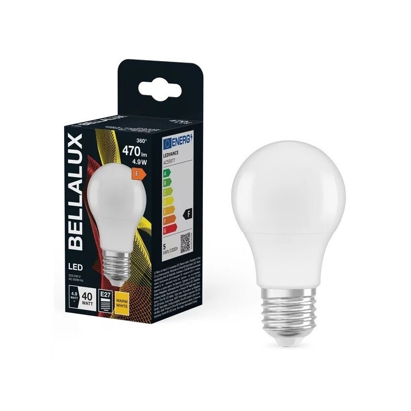 128064 LAMPARA STANDARD LED E27 4,9W 2700K BELLALUX