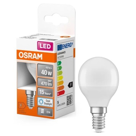 431010 LAMPARA ESFERICA LED E14 5,5W 6500K STAR OSRAM