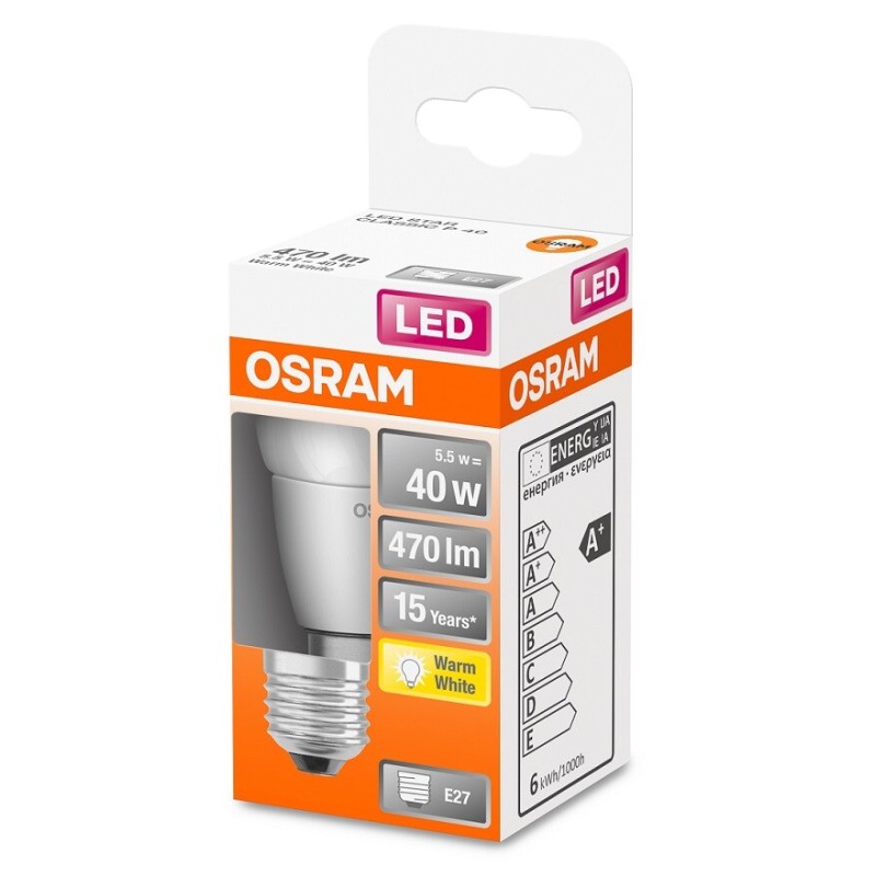 431034 LAMPARA ESFERICA LED E27 5,5W 2700K STAR OSRAM 431034 LAMPARA ESFERICA LED E27 5,5W 2700K STAR OSRAM
