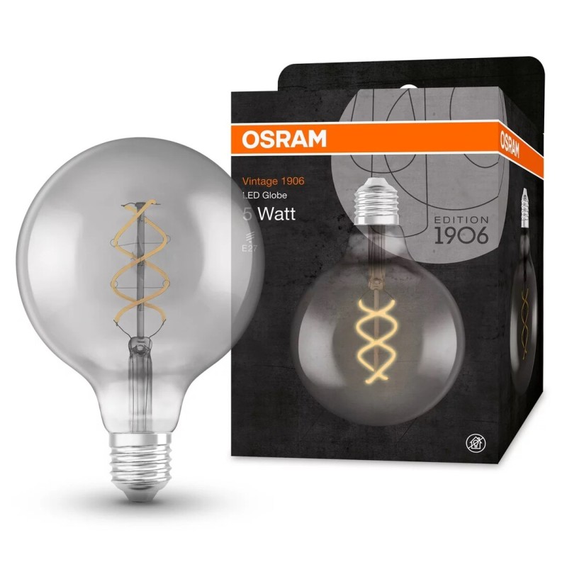 269989 LAMPARA GLOBO FIL LED E27 5W 1800K 125mm VINTAGE SMOKE 1906 OSRAM