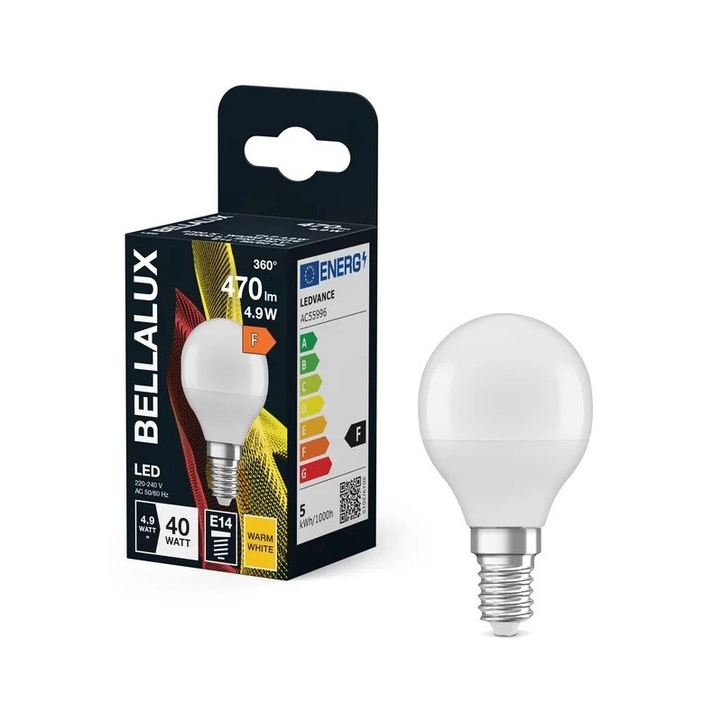 128323 LAMPARA ESFERICA LED 4-9W E14 2700K BELLALU 128323 LAMPARA ESFERICA LED 4-9W E14 2700K BELLALU
