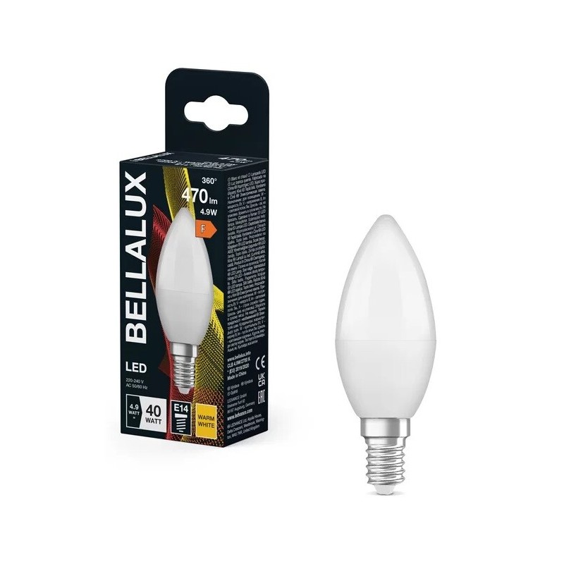128248 LAMPARA VELA LED 5,7W E14 2700K BELLALUX