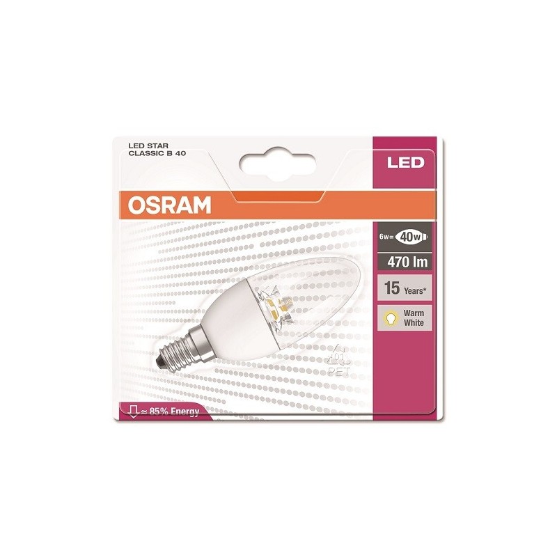 911970 BL LAMPARA VELA LED 5,7W 2700K E14 OSRAM
